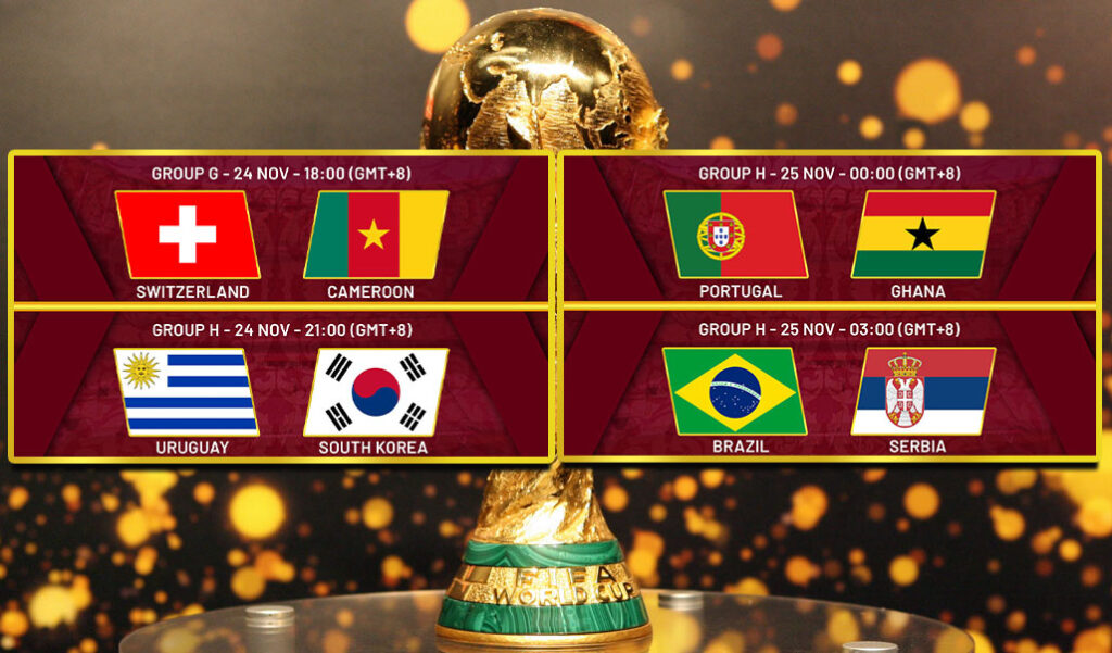 Bet Recommendations: Switzerland v Cameroon, Uruguay v South Korea, Portugal v Ghana, & Brazil v Serbia