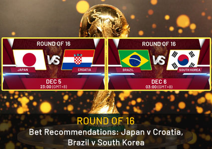 Bet Recommendations: Round of 16 Japan vs Croatia & Brazil vs South Korea