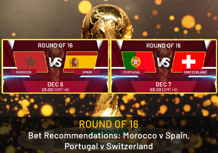 Bet Recommendations: Round of 16 Morocco vs Spain & Portugal vs Switzerland